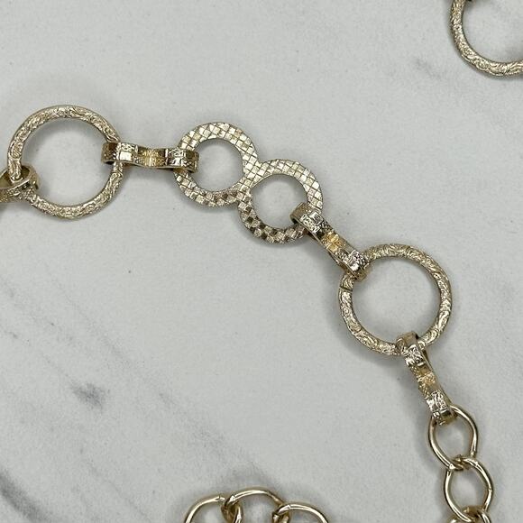 Gold Chain Link Belt XS/S โจ Lightweight Textured Metal Adjustable ๐ - Picture 9 of 12